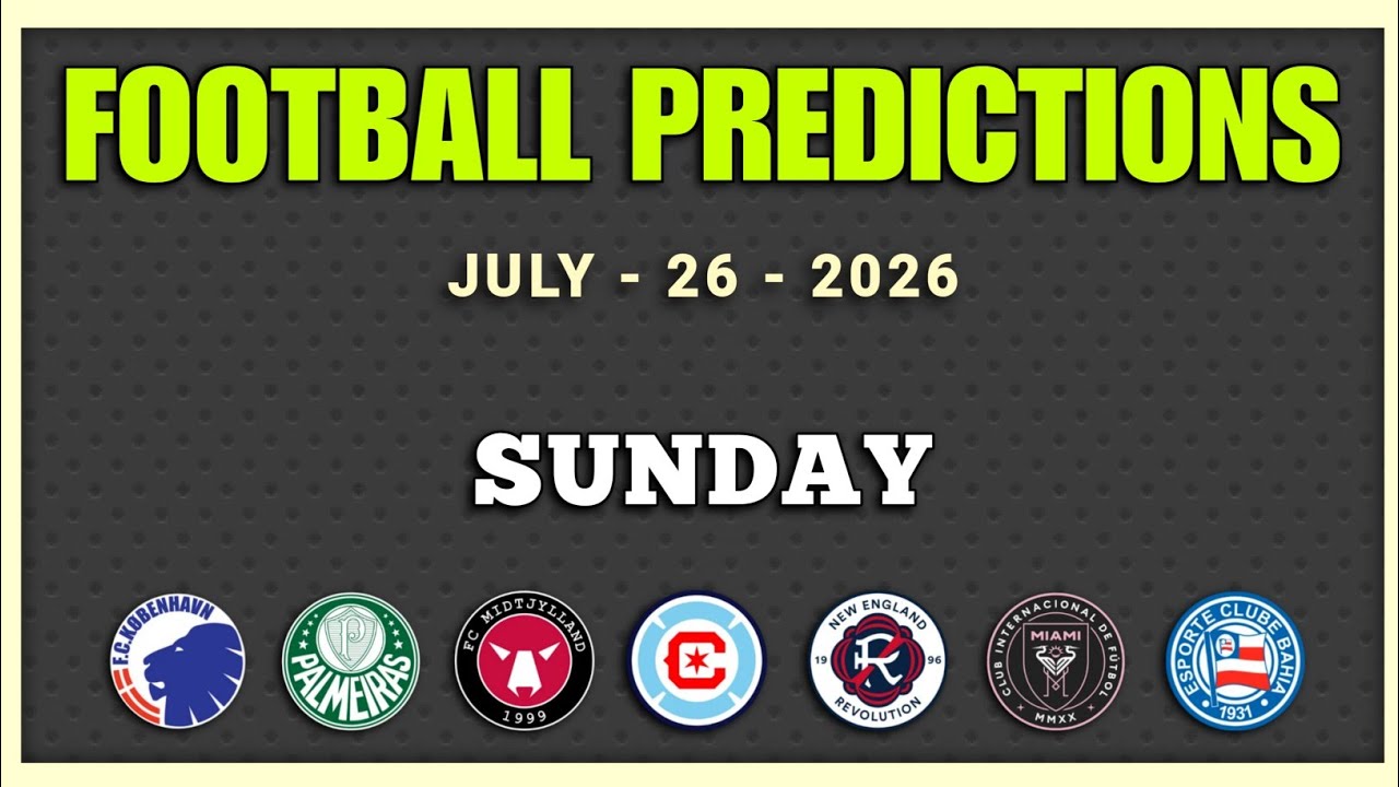 😱 FOOTBALL PREDICTIONS TODAY | Sunday 26 | MLS | Brazil Serie A | Superliga | GoalIQ