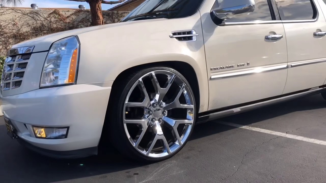 Cadillac Escalade ESV Belltech lowering kit lowered slammed 26 inch rims