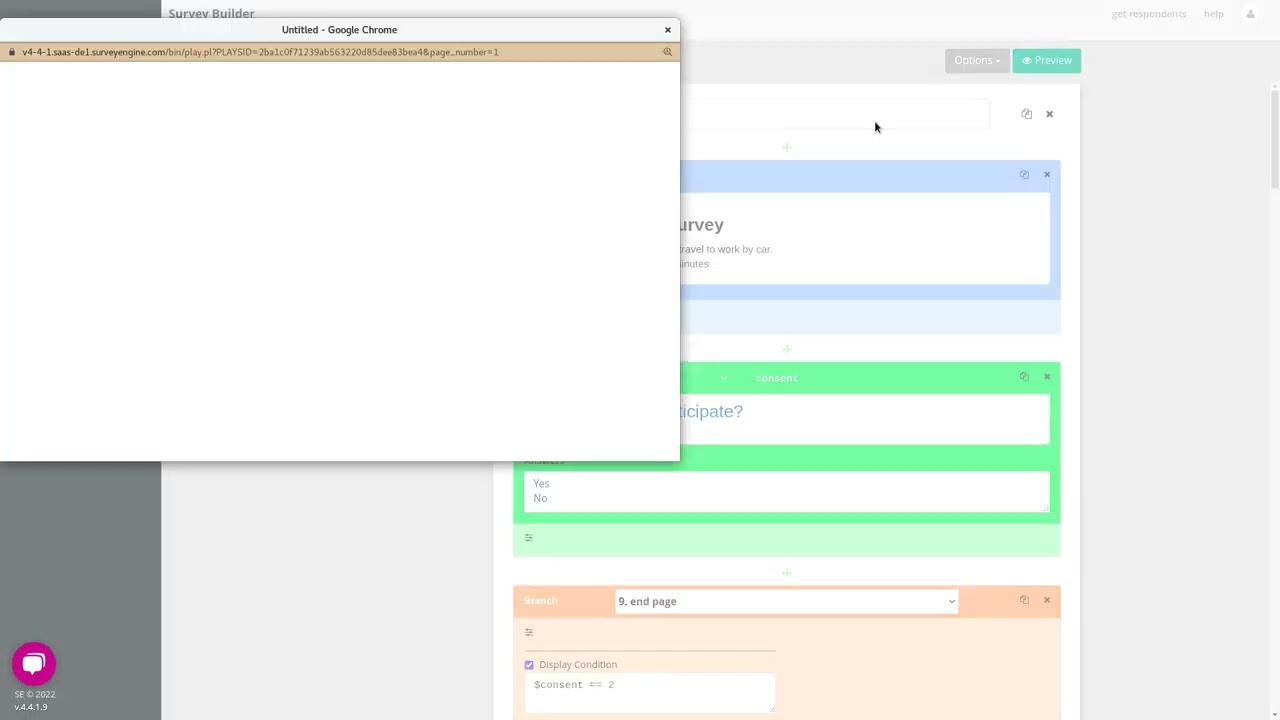 Building an online questionnaire with examples in a free SurveyEngine account.