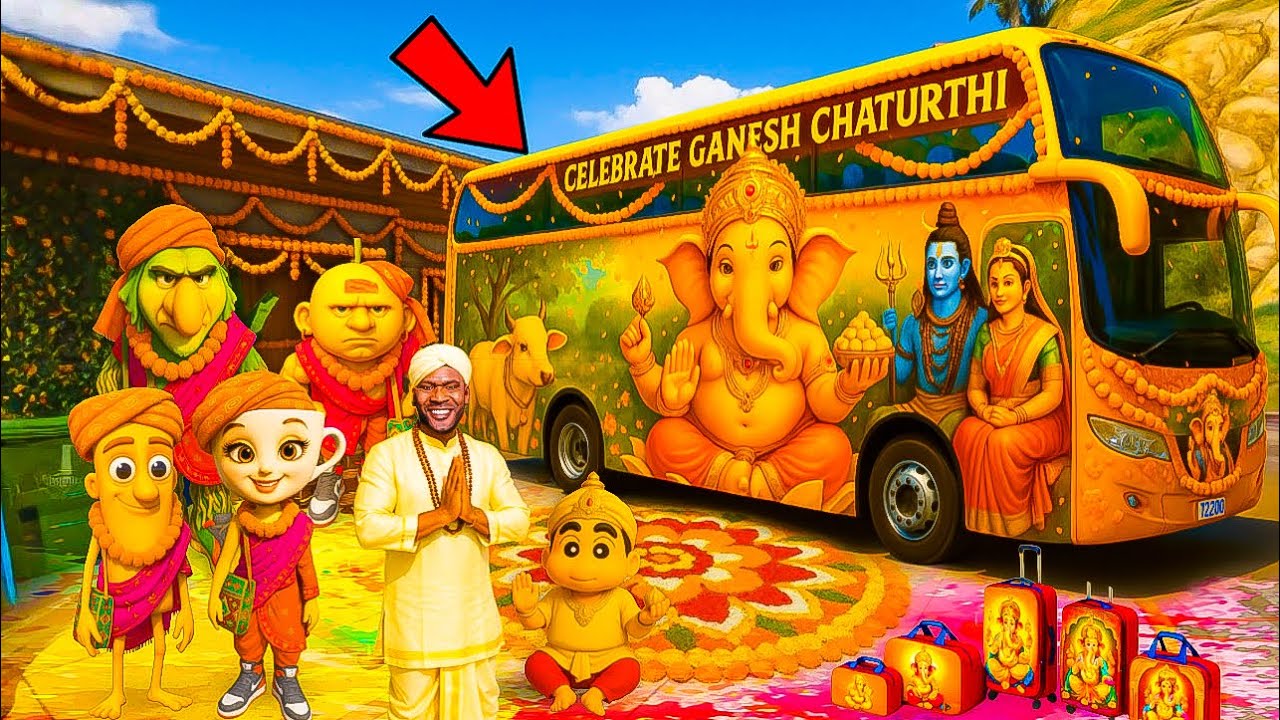 Shinchan & Franklin Celebrate First Vinayaka Chavithi With Brainrot Friends | GTA 5 Telugu Story