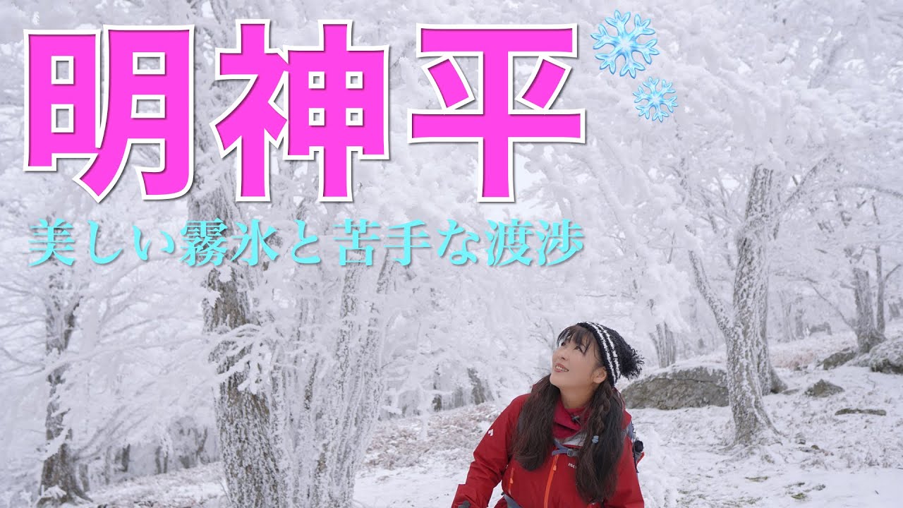 【奈良県／三重県】雪の明神平〜前山❄️最初の渡渉が苦手すぎるけど美しい霧氷が見れてよかったです💕
