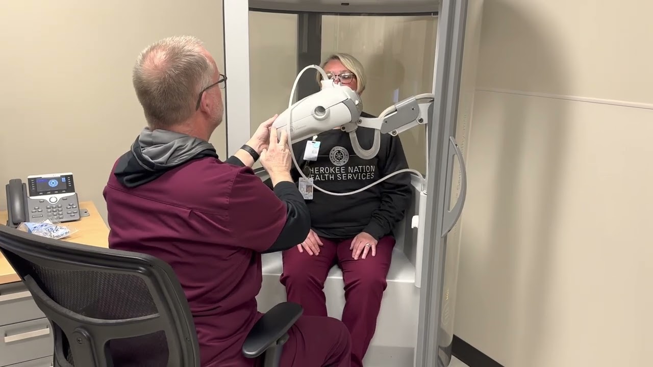 Instructions on how to do a Pulmonary Function Test.  Pre and Post Spirometry, Lung Volumes, DLCO
