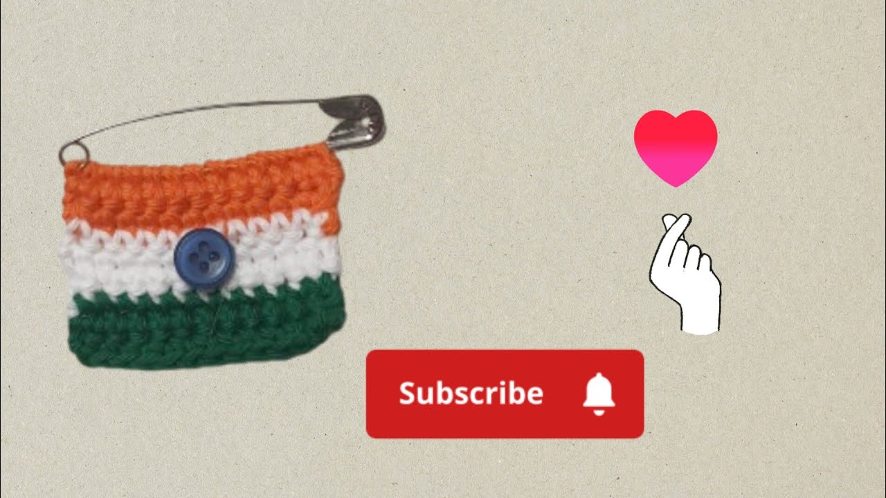 💯😍India Flag Brooch |Trianga 🧶♥️ Crochet 