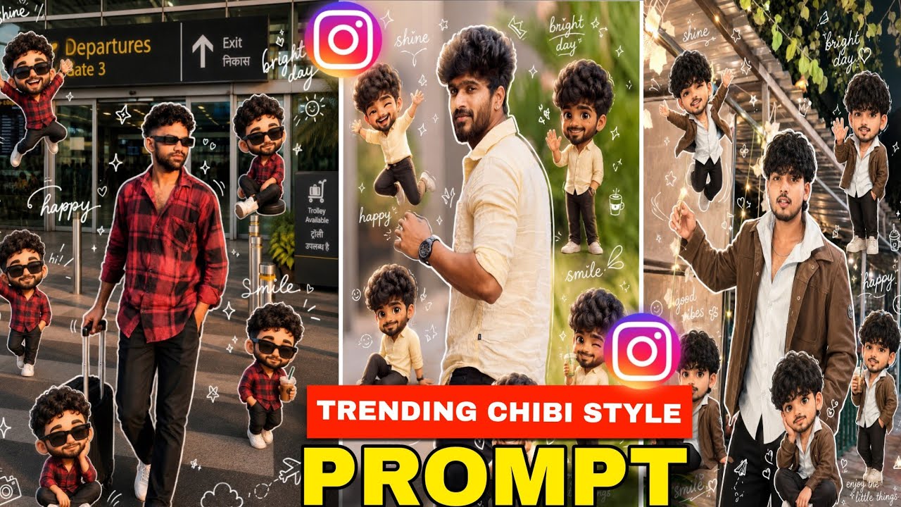 Instagram Trending Chibi Cartoon Style Ai Photo Prompts | Trending chibi cartoon photo editing 2026