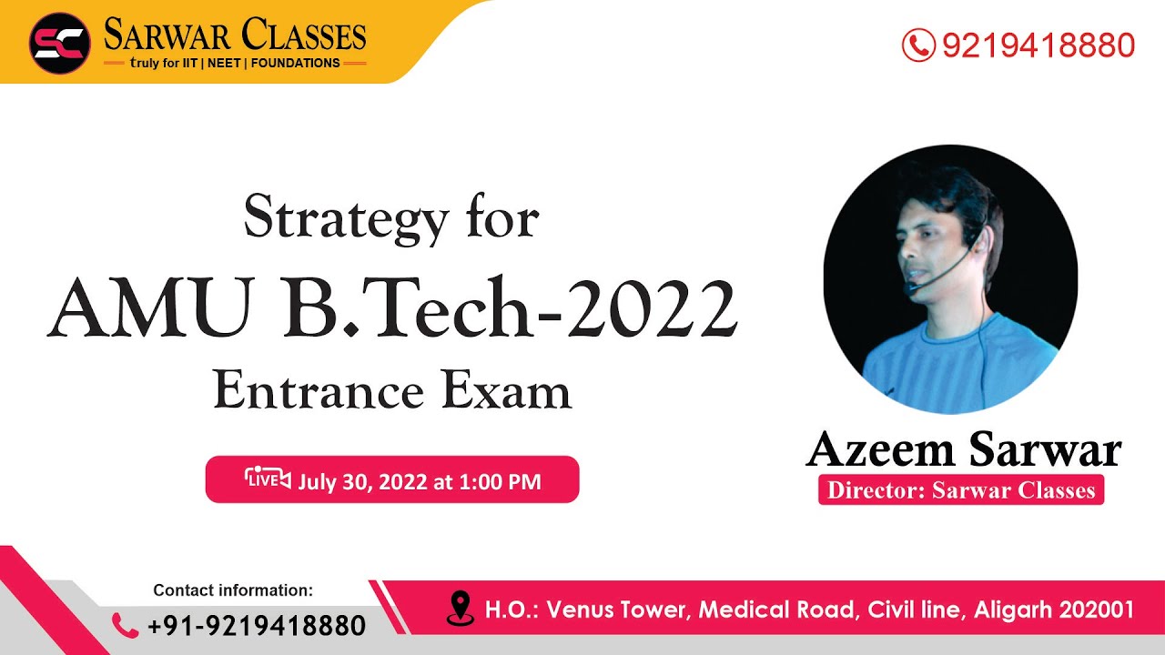 Strategy for AMU B.Tech-2022