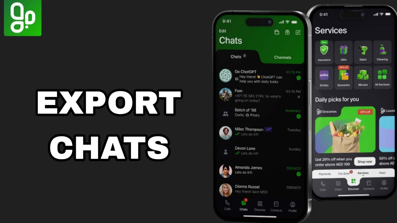 Как экспортировать чаты в приложении GoChat | Пошаговое руководство
