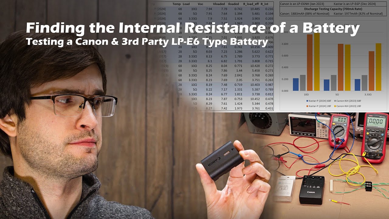 Testing Battery Internal Resistance (Canon LP-E6 Type) and Temperature Effects on It
