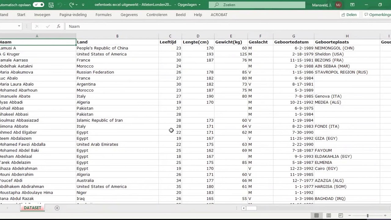 5 havo wiskunde A - H8 - G&R editie 11 - oefentoets Excel