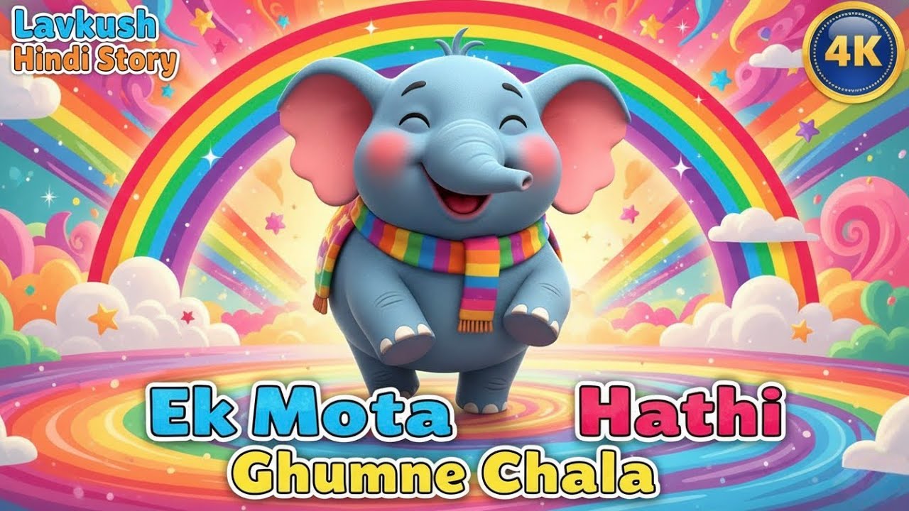 एक मोटा हाथी घूमने चला 🐘 | Cute Hindi Kids Cartoon Song | 3D Animation 4K