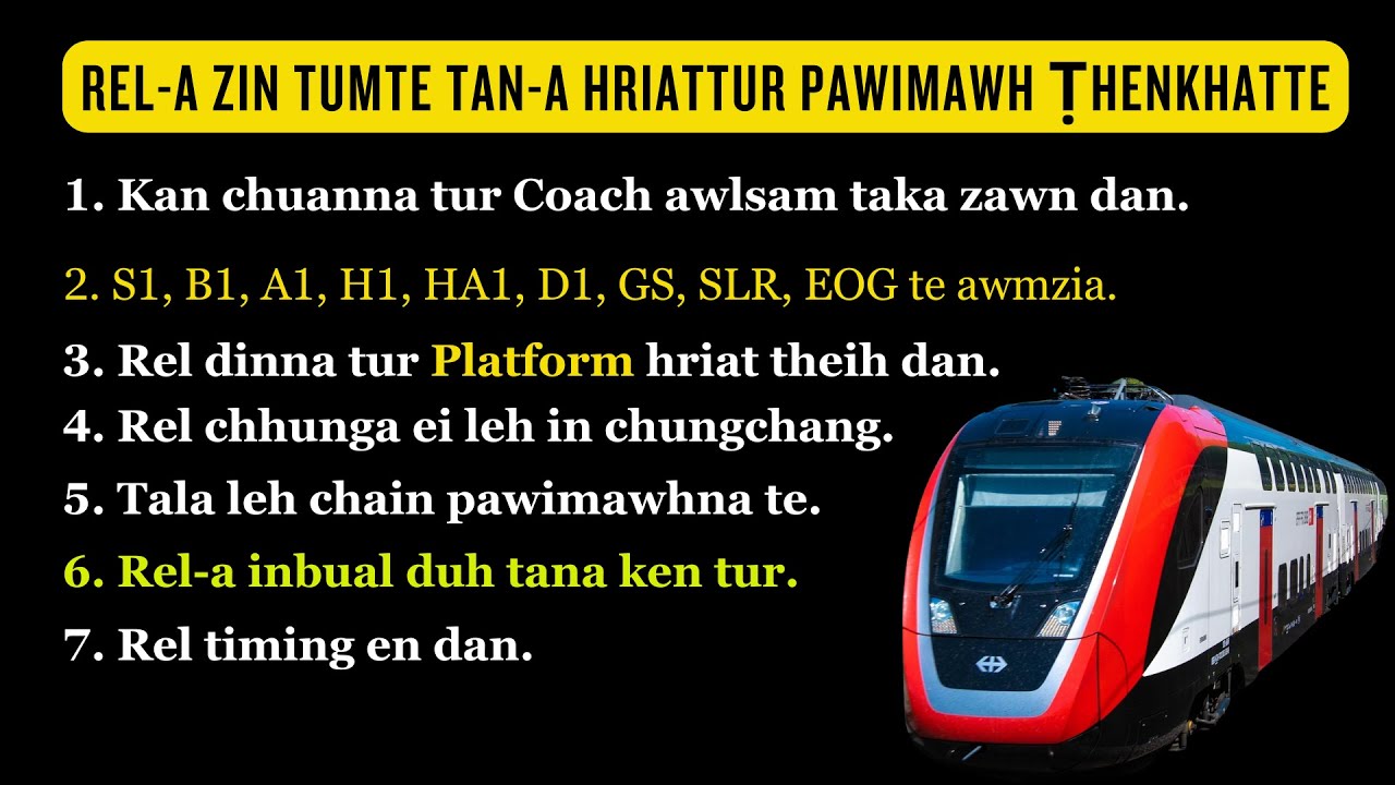 Platform zawn dan | Coach zawn dan | Seat zawn dan | Train-a Zin Turte tan | Train Timing En Dan
