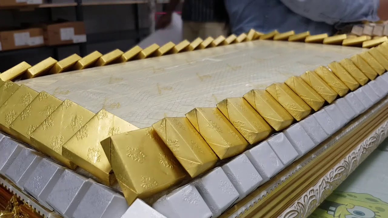 My chocolate arrangement on a tray.