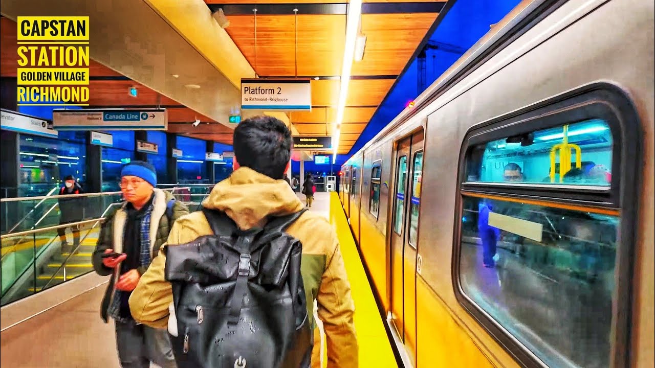 Metro Vancouver Walk 🇨🇦 - Arriving at Capstan Station, Richmond