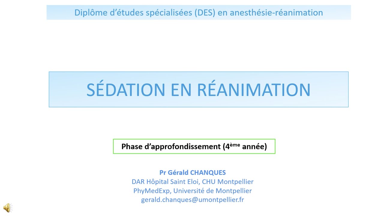 Sédation en réanimation