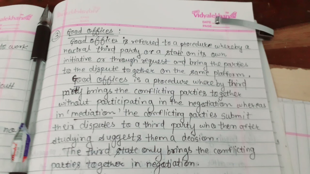Good Offices, Enquiry and Conciliation                                (PS - 3)    [4th Semester]