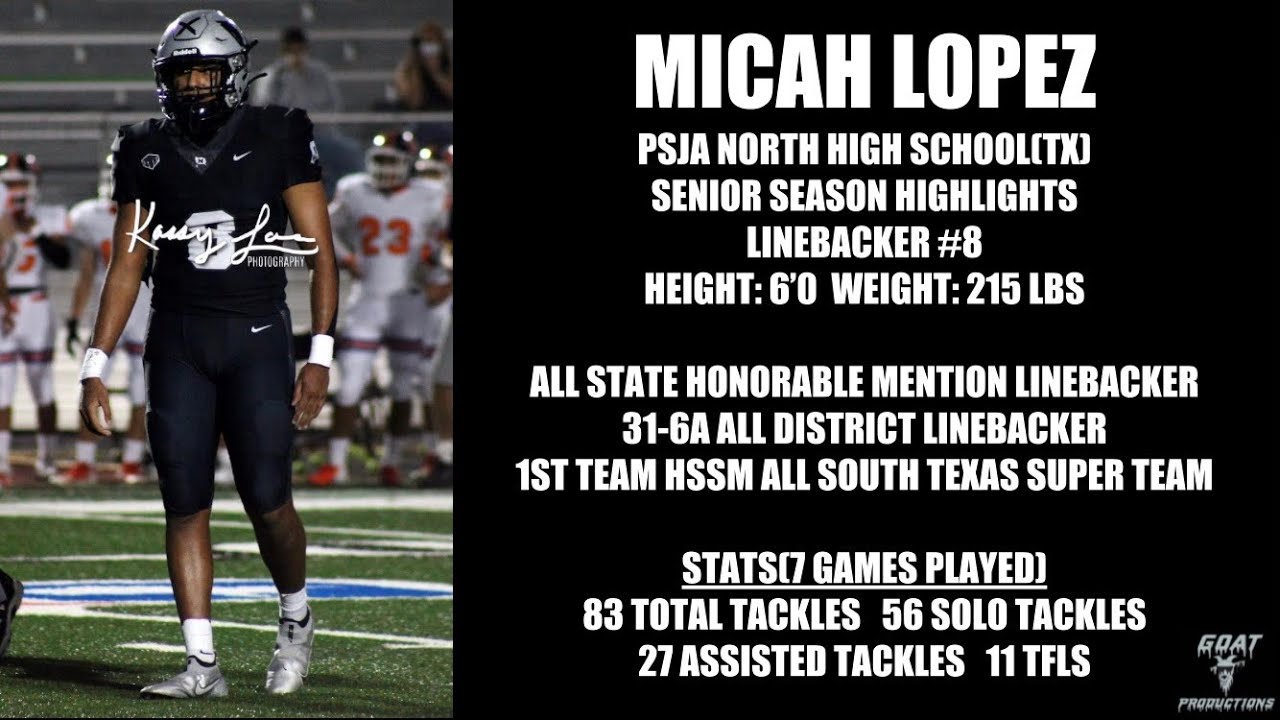 MICAH LOPEZ(LB) SENIOR SEASON HIGHLIGHTS