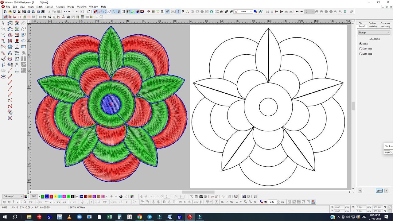 Embroidery Buta Design | Wilcom Learning Tutorial | Lifetime Embroidery Design Course | Wilcom Class