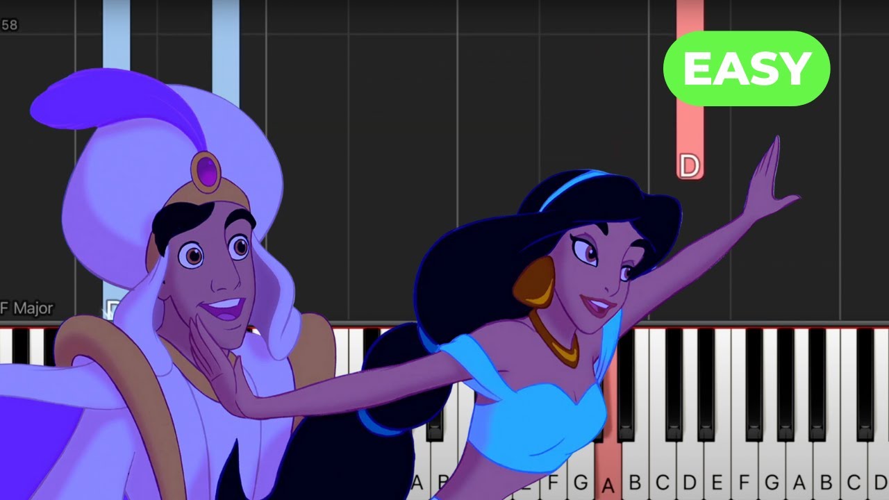 A Whole New World – EASY Piano Tutorial w/ Lyrics + Sheet Music (Aladdin)