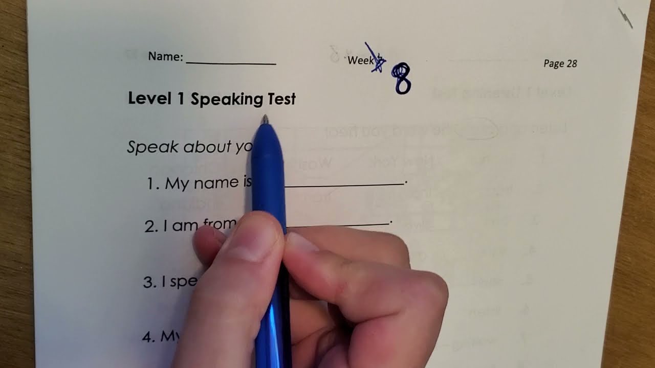 Level 1 Speaking Test