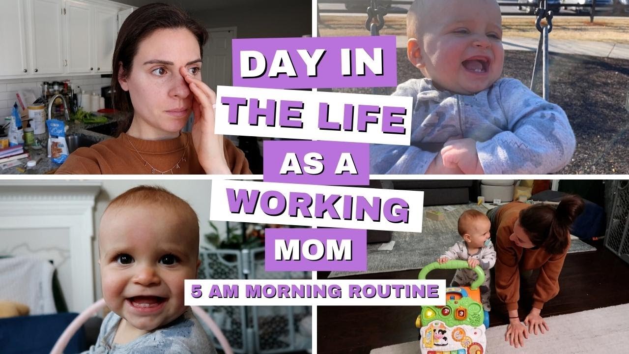 DAY IN THE LIFE AS A WORKING MOM | 5 am morning routine, major mom guilt, + postpartum struggles