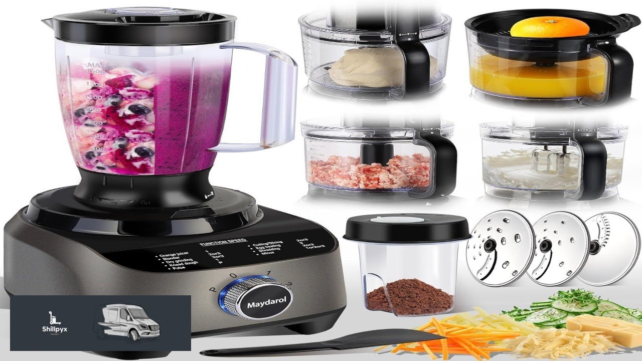 11 in 1 Food Processor Blender Combo 51oz Juice Blender large Chute 14cup