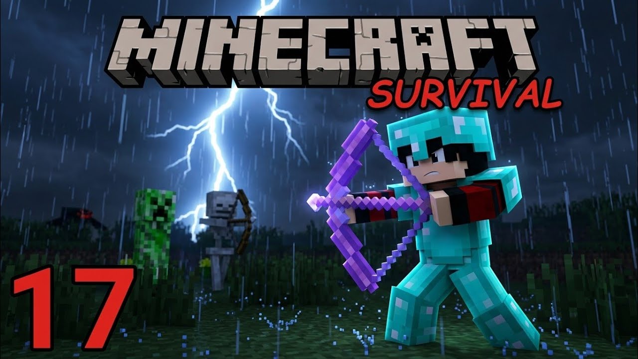 Minecraft Poradnik 1.21 - Nocne Walki Wśród Burzy, Nazywamy Konika Imieniem Grześ - Survival #017