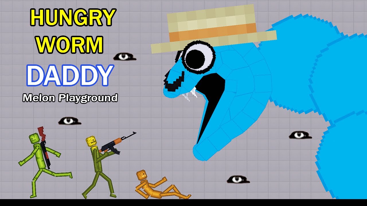 I Turned Melon Human Into HUNGRY WORM DADDY In Melon Playground - People Playground