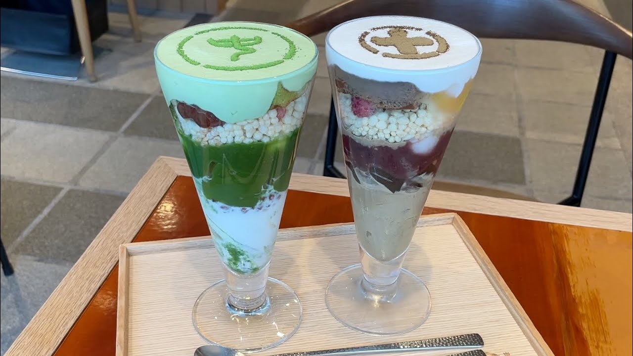 京都の老舗茶屋が作る高級抹茶&ほうじ茶パフェ/Japanese Matcha and Houjicha Parfait