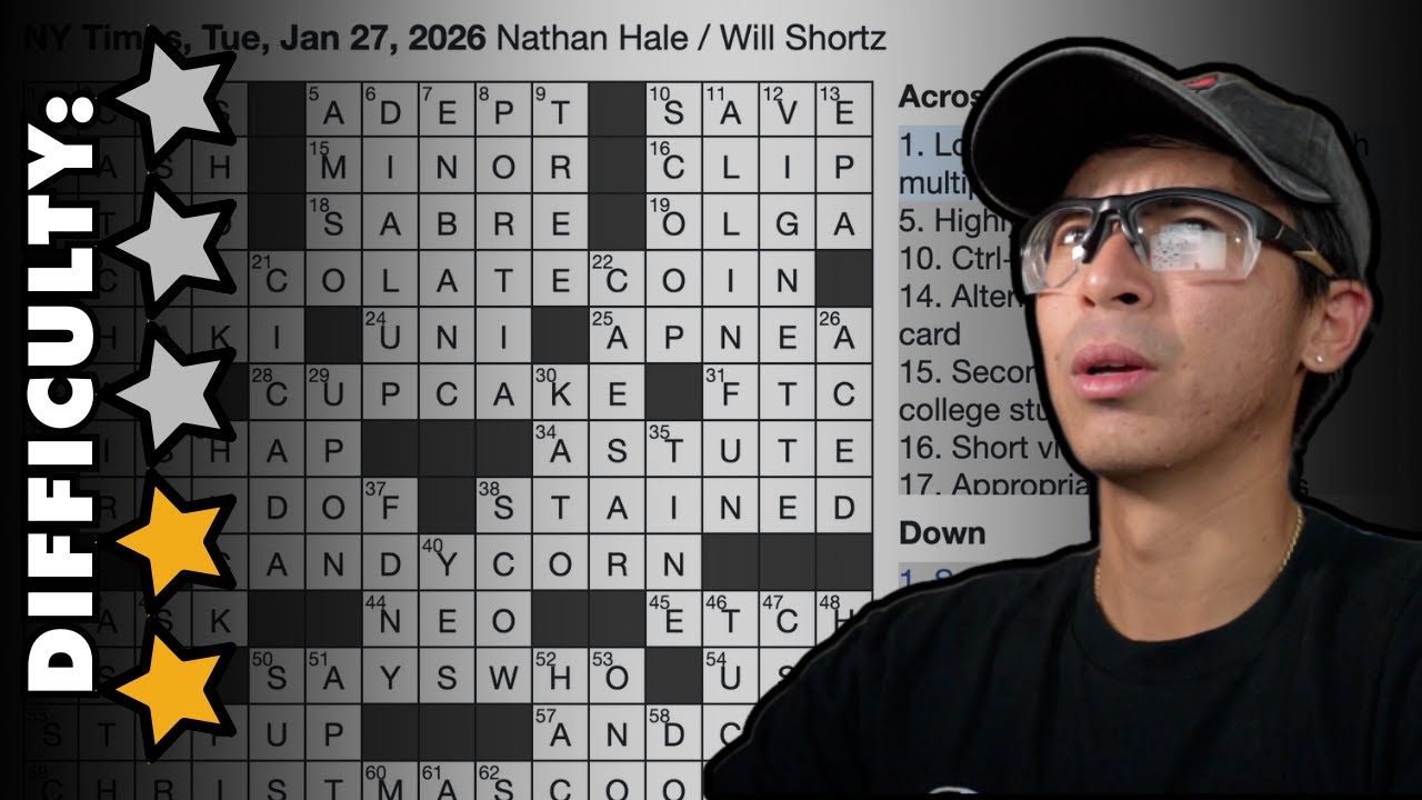 NY Times Crossword | Tuesday, Jan 27th, 2026 | Unathletic Puzzles