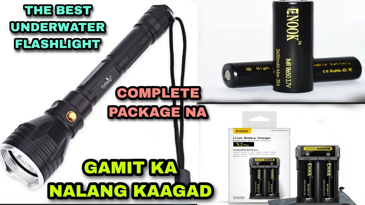 PINAKAMURA at MATIBAY na UNDERWATER FLASHLIGHT ready to use KAAGAD