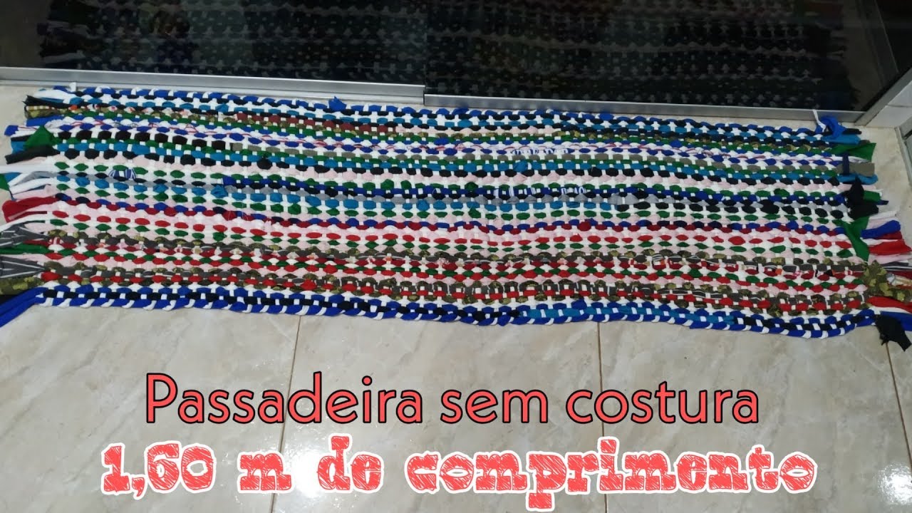 Passadeira com tiras de malha//tendo como base o papelão/não precisa de máquina tudo manual!!!
