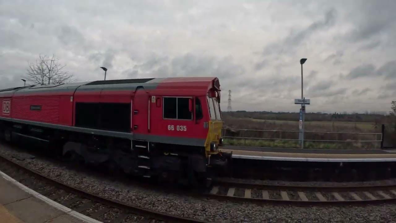 DB Class 66 No  035 Resourceful passing Radley Station