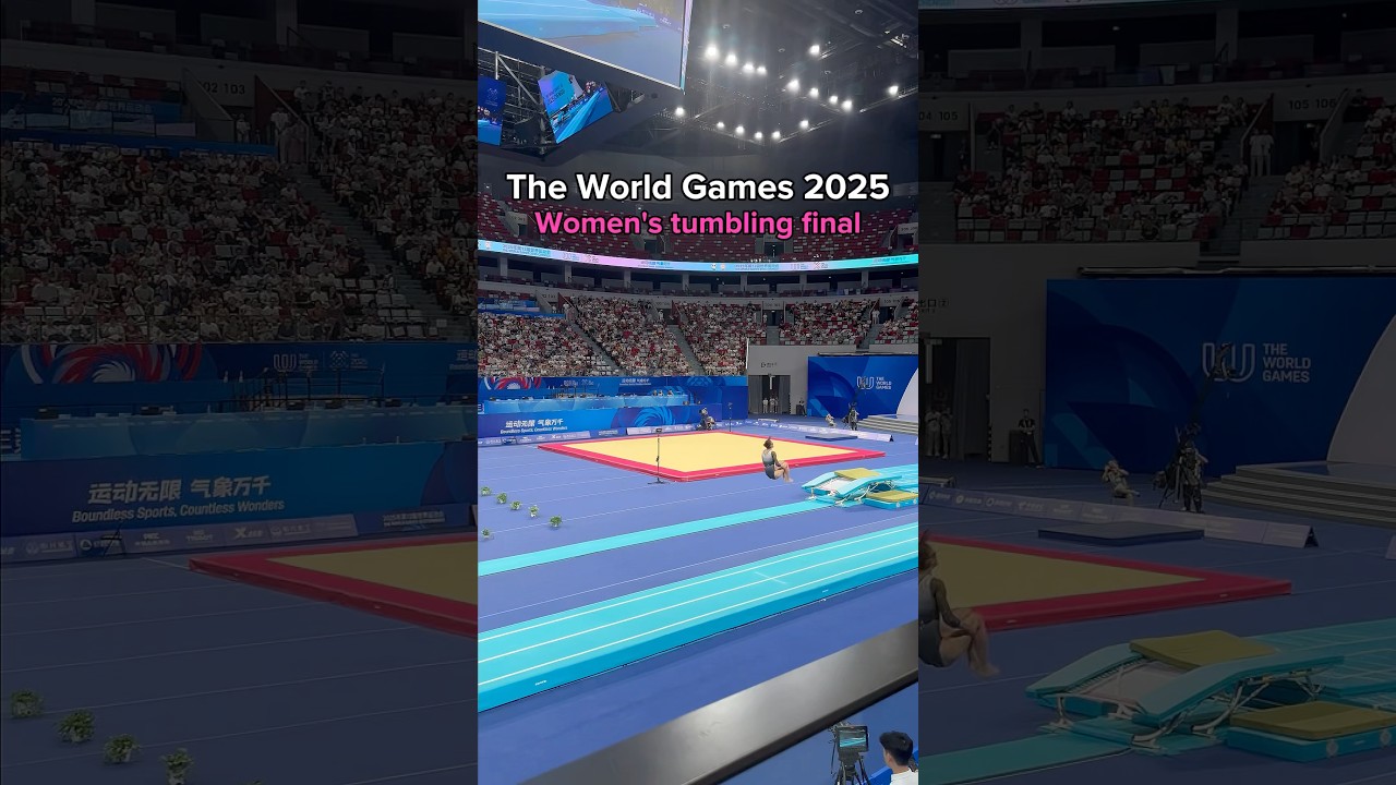 Women&rsquo;s tumbling final - The World Games 2025!🤯 #gymnast #flips #flip #tumbling #gymnastics