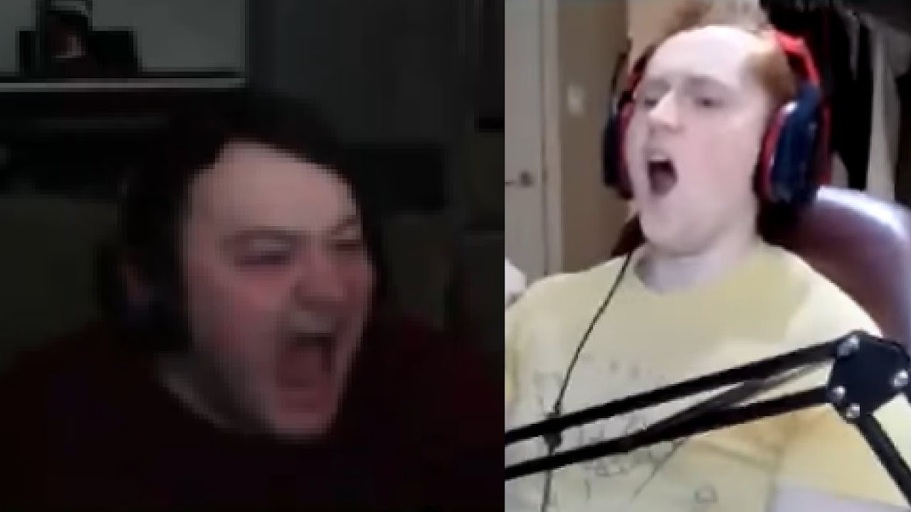 two grown men scream in mario kart