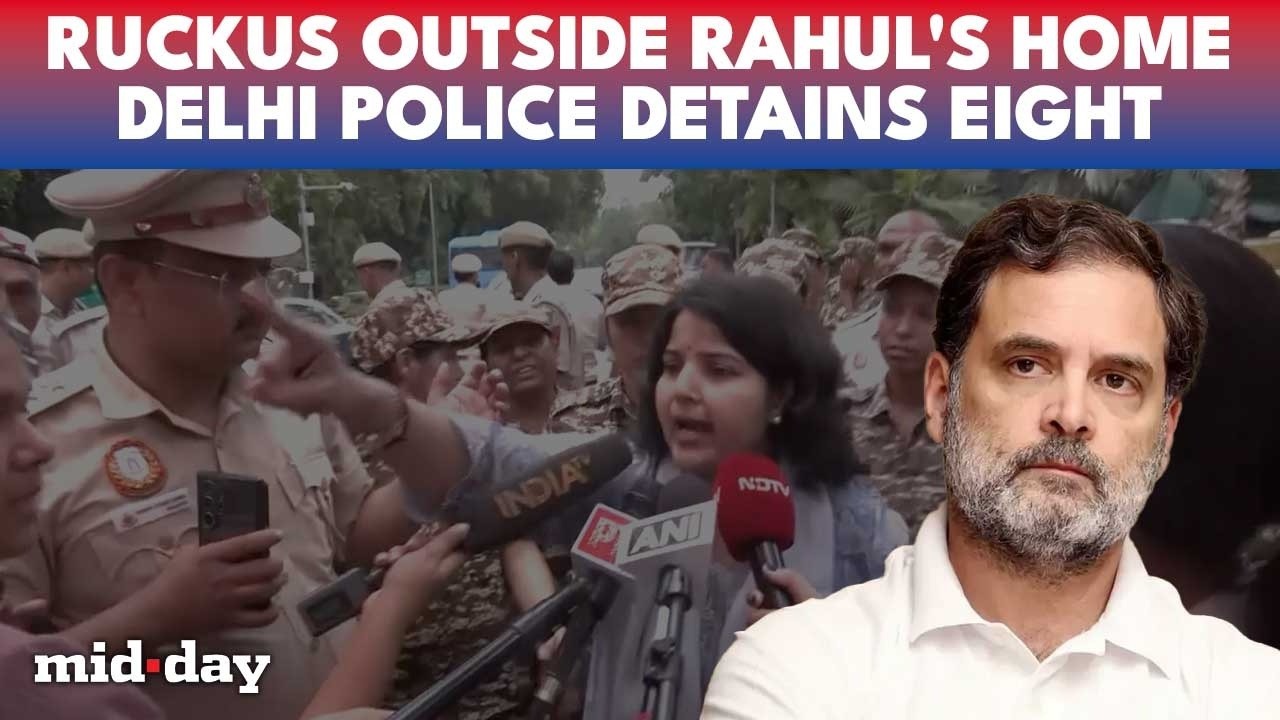 Rahul Gandhi&rsquo;s Home ERUPTS With Protests; Sadhus, Women Protesters Detained By Delhi Police