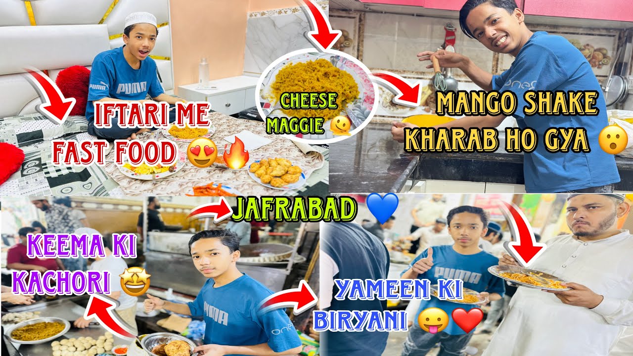 [DAY 20 RAMZAN❤️]director sahab ne di party 😍yameen biryani jafrabad 🔥cheese Maggie🫠#islmaic 