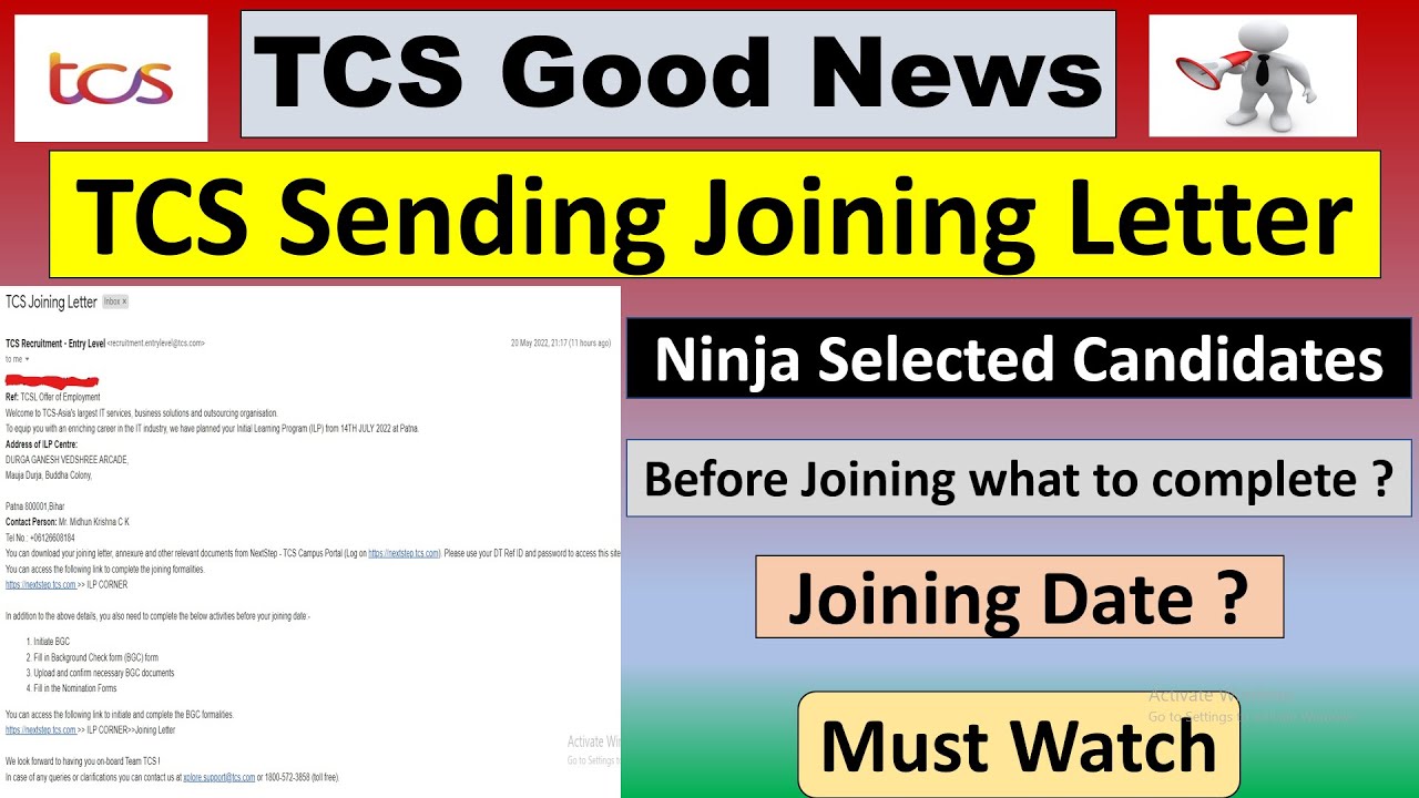 TCS  Sending Joining Letter | TCS Ninja Joining Letter | TCS Digital Joining Date #TcsJoiningLetter
