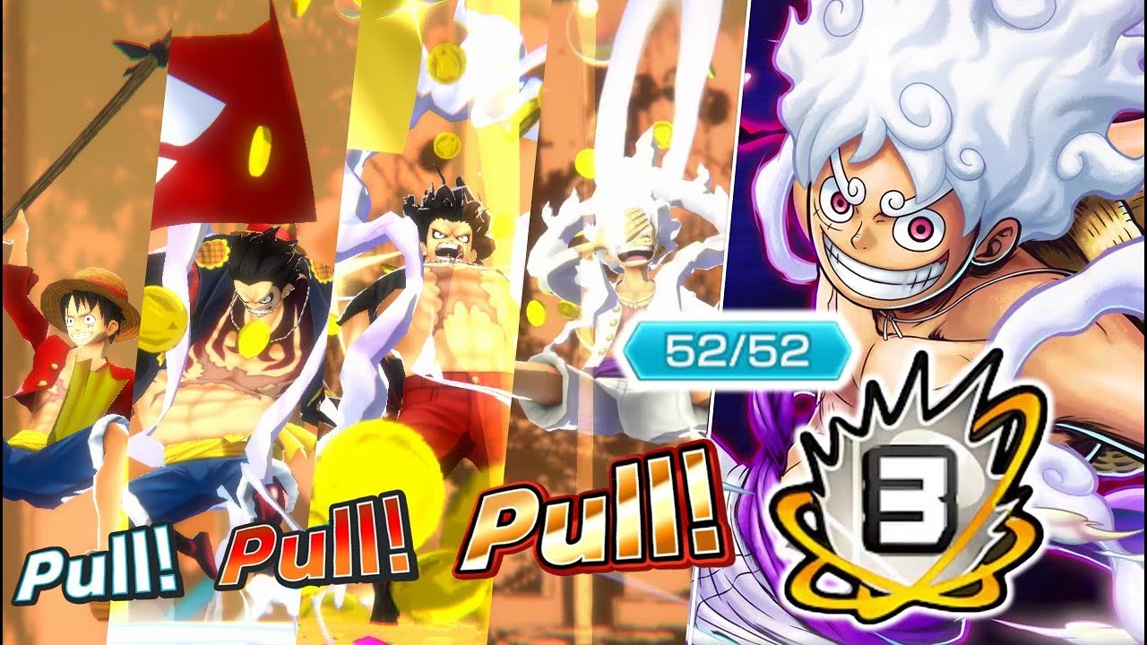 Summoning Until Gear 5 Animation on The New EX Four Emperors Luffy Banner One Piece Bounty Rush OPBR