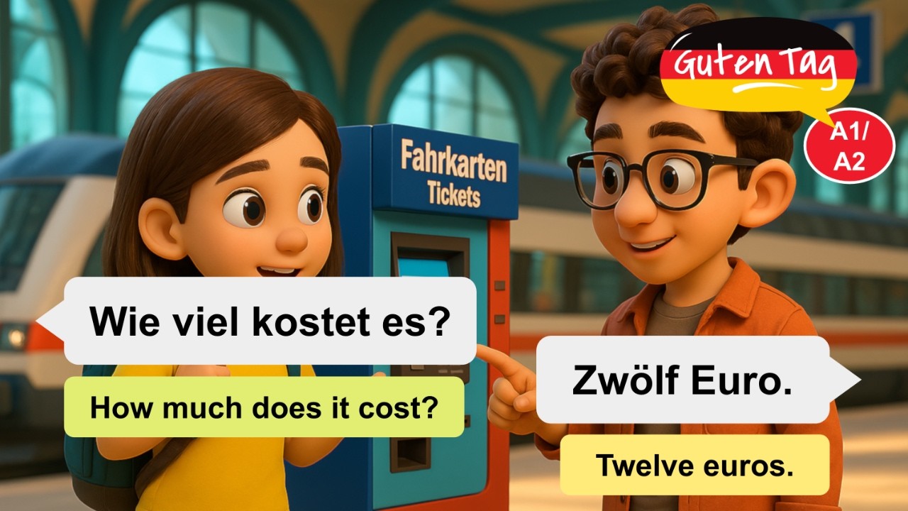 Learn German with a Simple Conversation - AM BAHNHOF | AT THE TRAIN STATION [A1/A2]