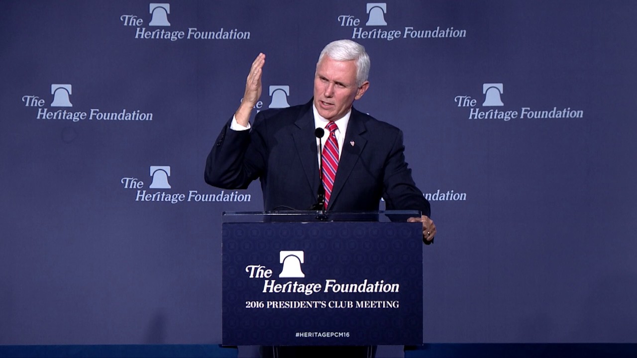 Vice President-elect Mike Pence on Trump Administration Priorities | The Heritage Foundation