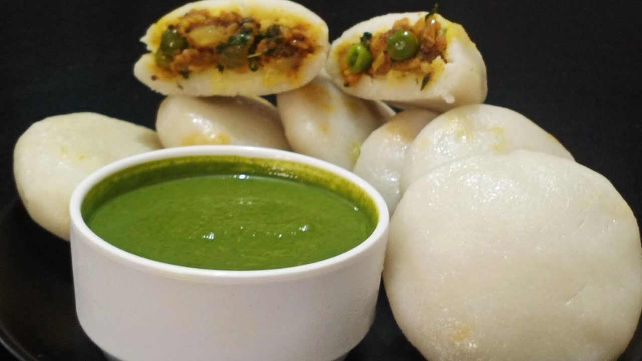 Steamed Rice flour kachori,Stuffed steam kachori,Rice flour quick potato snack