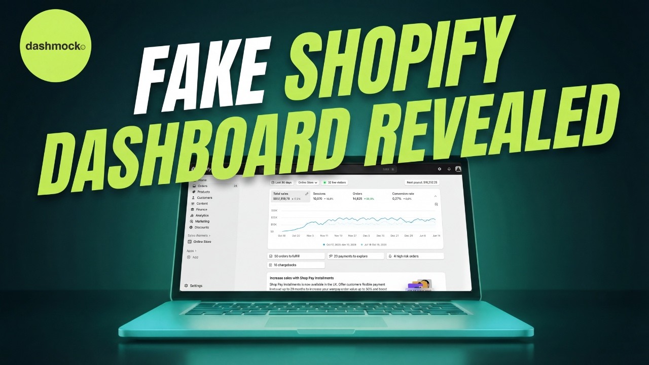 Fake Shopify Dashboard Demo 2026 | Editable Shopify Results Template