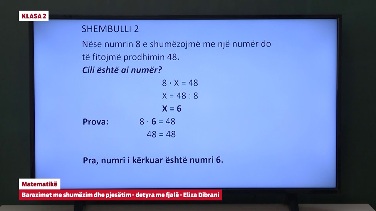 2092 - Matematikë - Barazimet me shumëzim dhe pjesëtim - detyra me fjalë