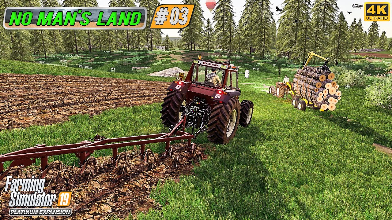 Creating Field & Sowing Rye. Cutting & Selling Logs ⭐ No Man's Land #03 ⭐ FS19 4K Timelapse