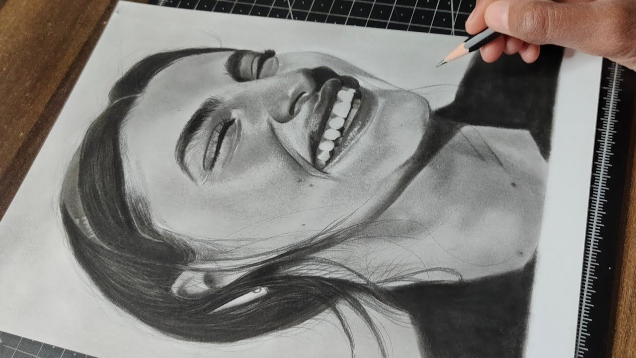 Drawing - Hyper relastic portrait. How to draw hyper relastic drawing. #neetubamniyaart 