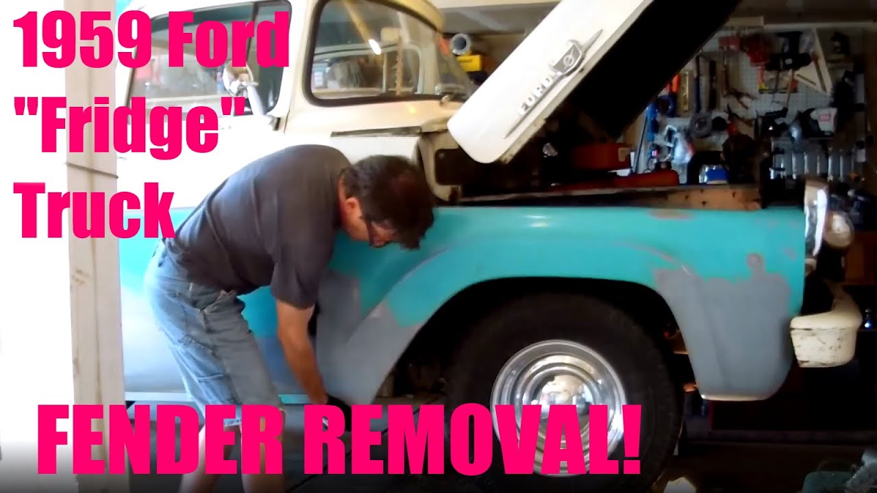 1959 Ford F100 Rusty FRONT FENDER REMOVAL Episode 6