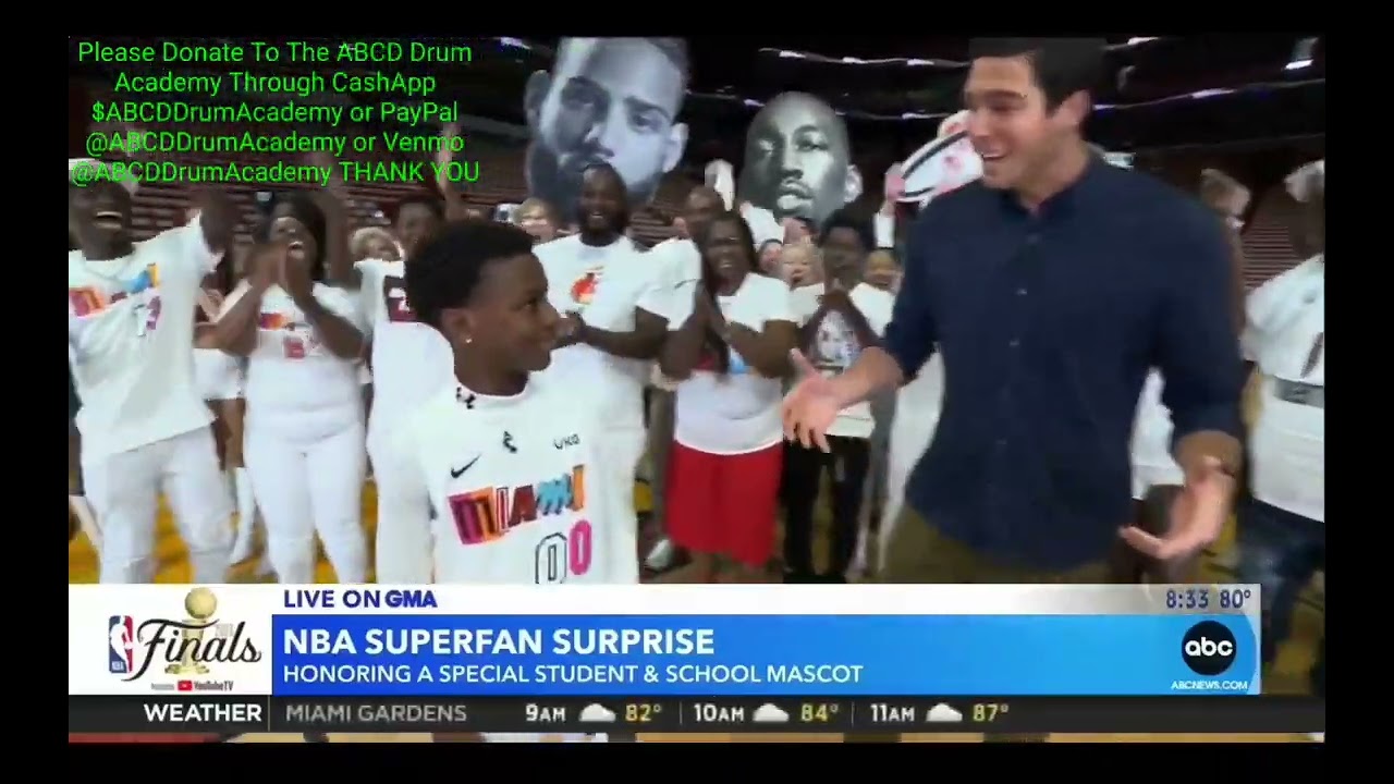 Miami Heat ABCD Drum Academy And Caribbean K - 8 Center Mascot Macaw Please Donate $ABCDDrumAcademy