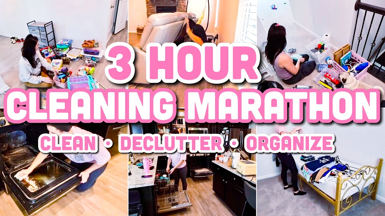 3 HOURS OF EXTREME CLEANING MOTIVATION // WHOLE HOUSE CLEAN, DECLUTTER & ORGANIZE!
