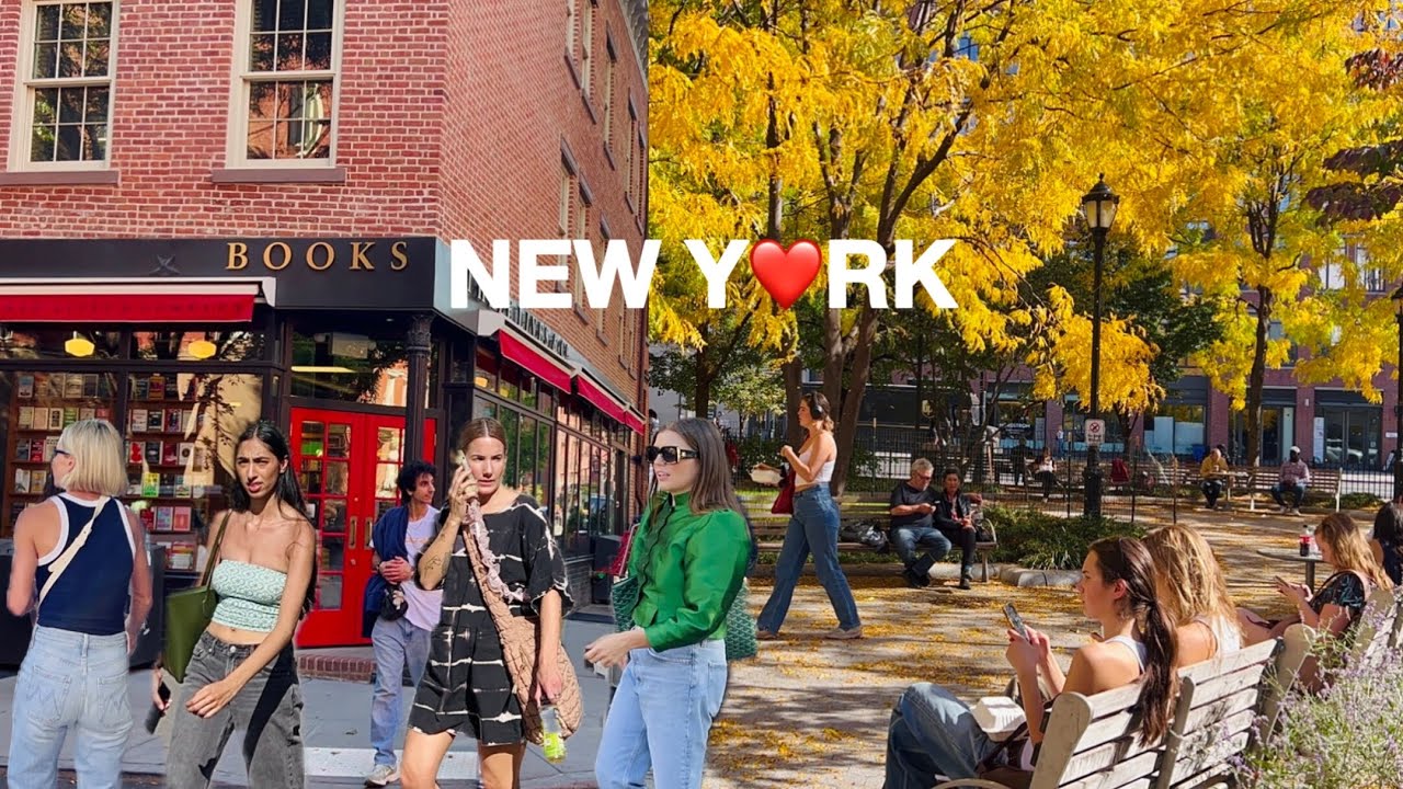 [4K]🇺🇸NYC Walk🗽Autumn in Greenwich Village🍂🍁Fall Foliage & Halloween Vibes in Manhattan | Oct 2024