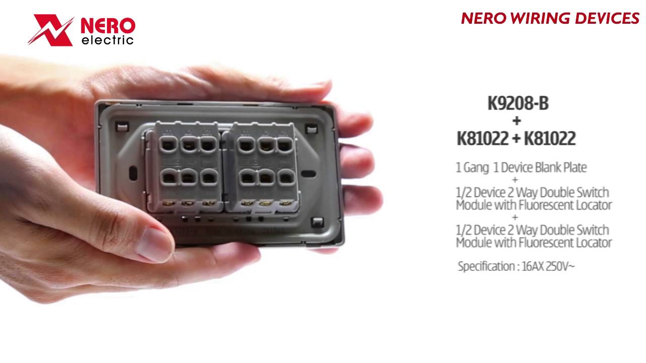 NERO WIRING DEVICES CRYSTAL K9208-B + K81022 + K81022