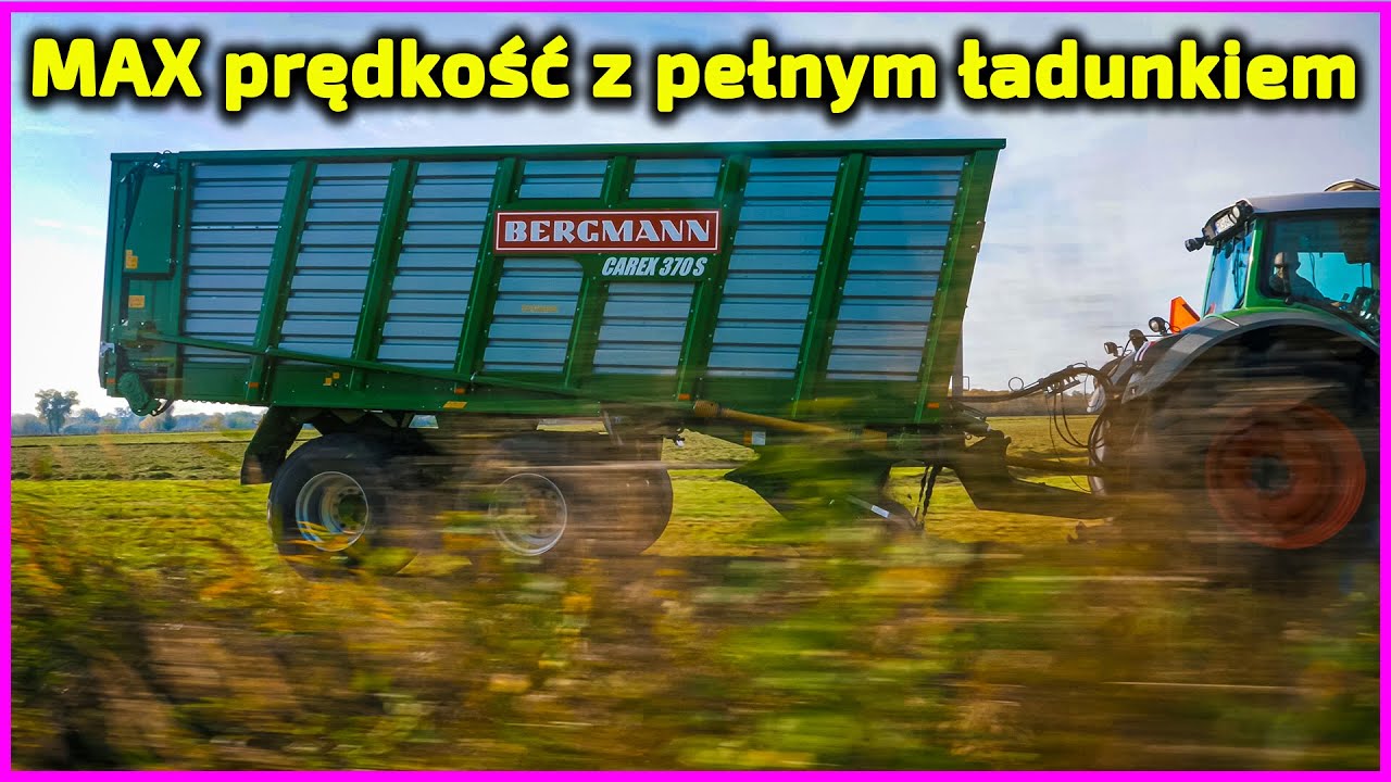 Duża prędkość jazdy z pełnym załadunkiem 👉przyczepa samozbierająca BERGMANN Carex 370 S od Korbanek